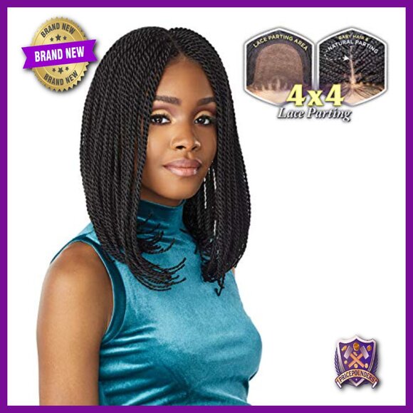 Hand Tied Swiss Lace Braided Wig With Large Parting Area main image 5
